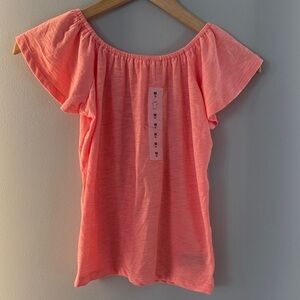 Old Navy Girls Coral Off-Shoulder Blouse